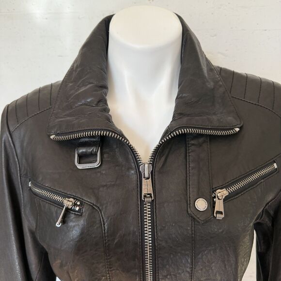 Andrew Mark Sloane Lambskin Leather Jacket  Brown L Urban Timeless Smart Casual - Picture 2 of 11